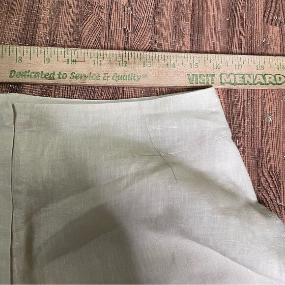 EUN HWA Paris Tan Linen Wide Leg‎ Culottes Cropped Capri Pants Lagenlook 46 - Picture 3 of 5